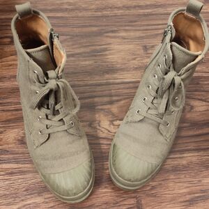 Olive Green High-Top Sneakers